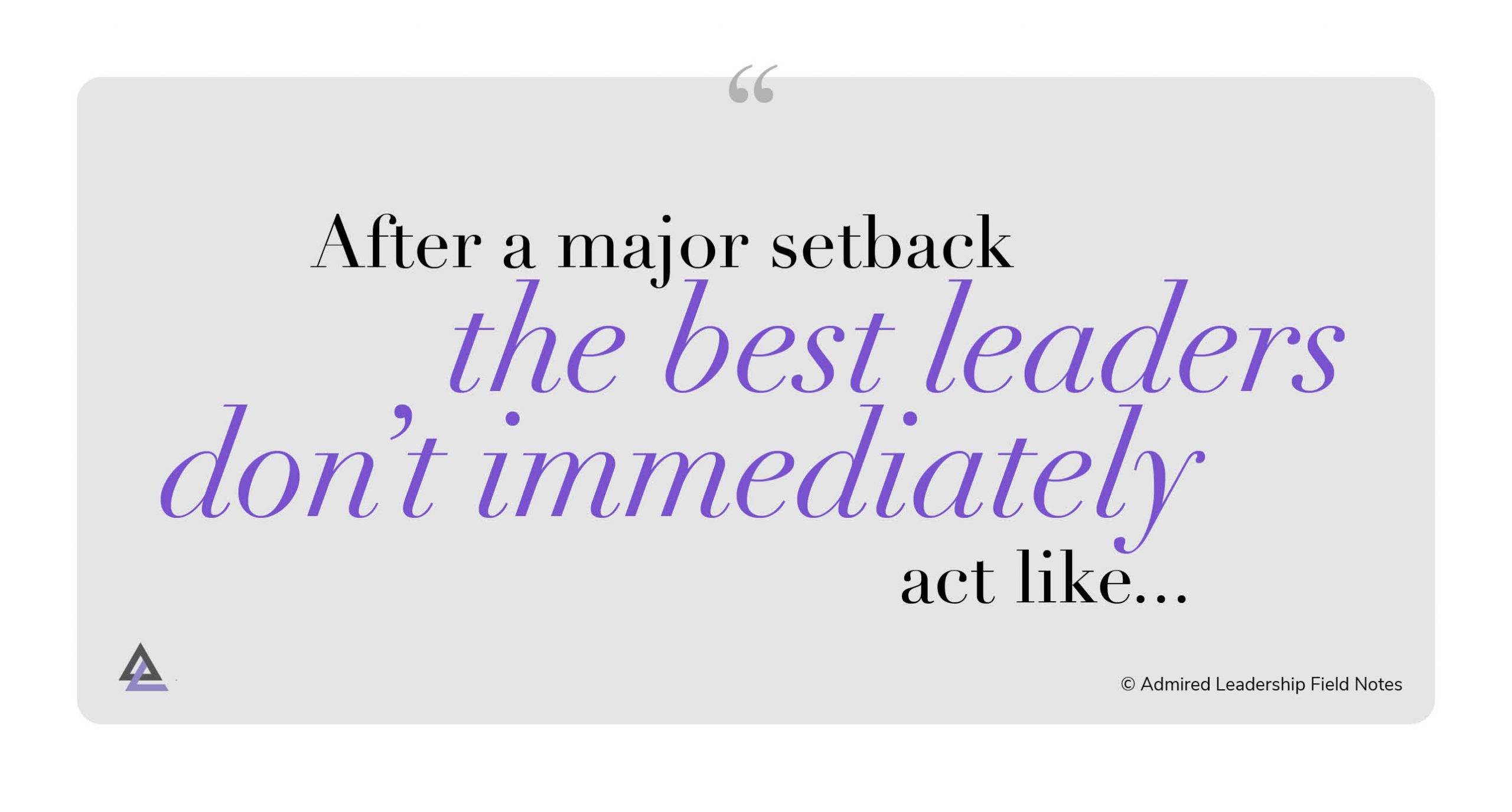 After a Team Defeat, Be a First Responder