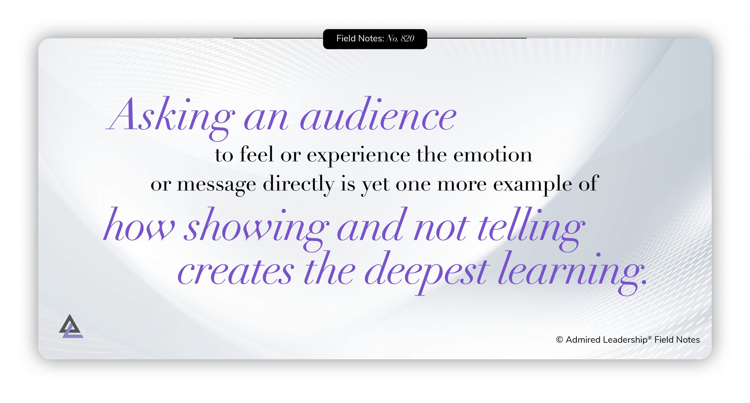 Ask the Audience to Experience Your Message Directly