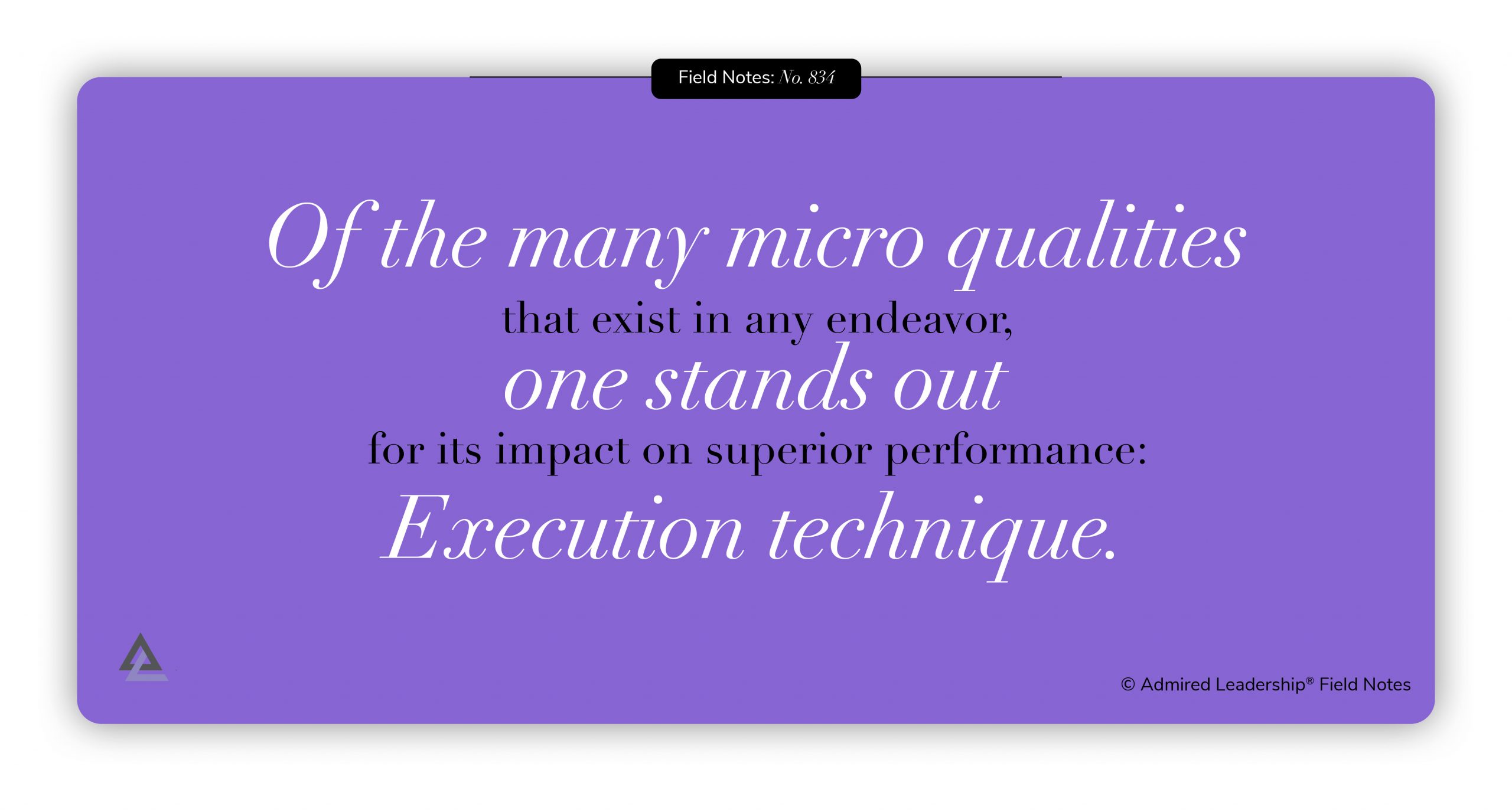 The Importance of Execution Technique