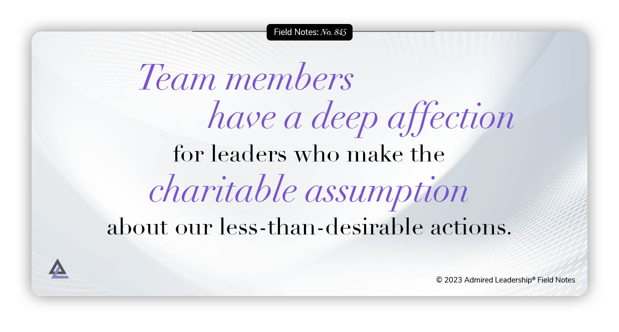 Make the Charitable Assumption