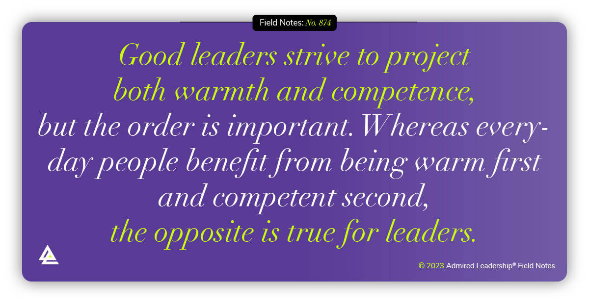 The Order of Warmth and Competence for Leaders
