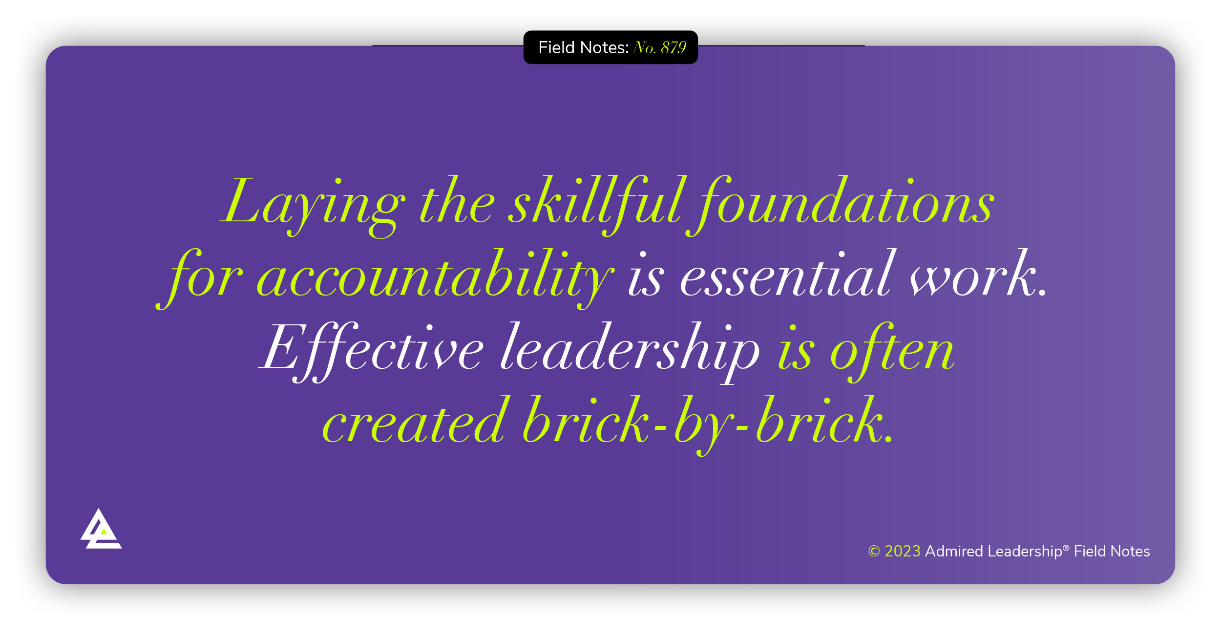 The Skills Required Before Accountability