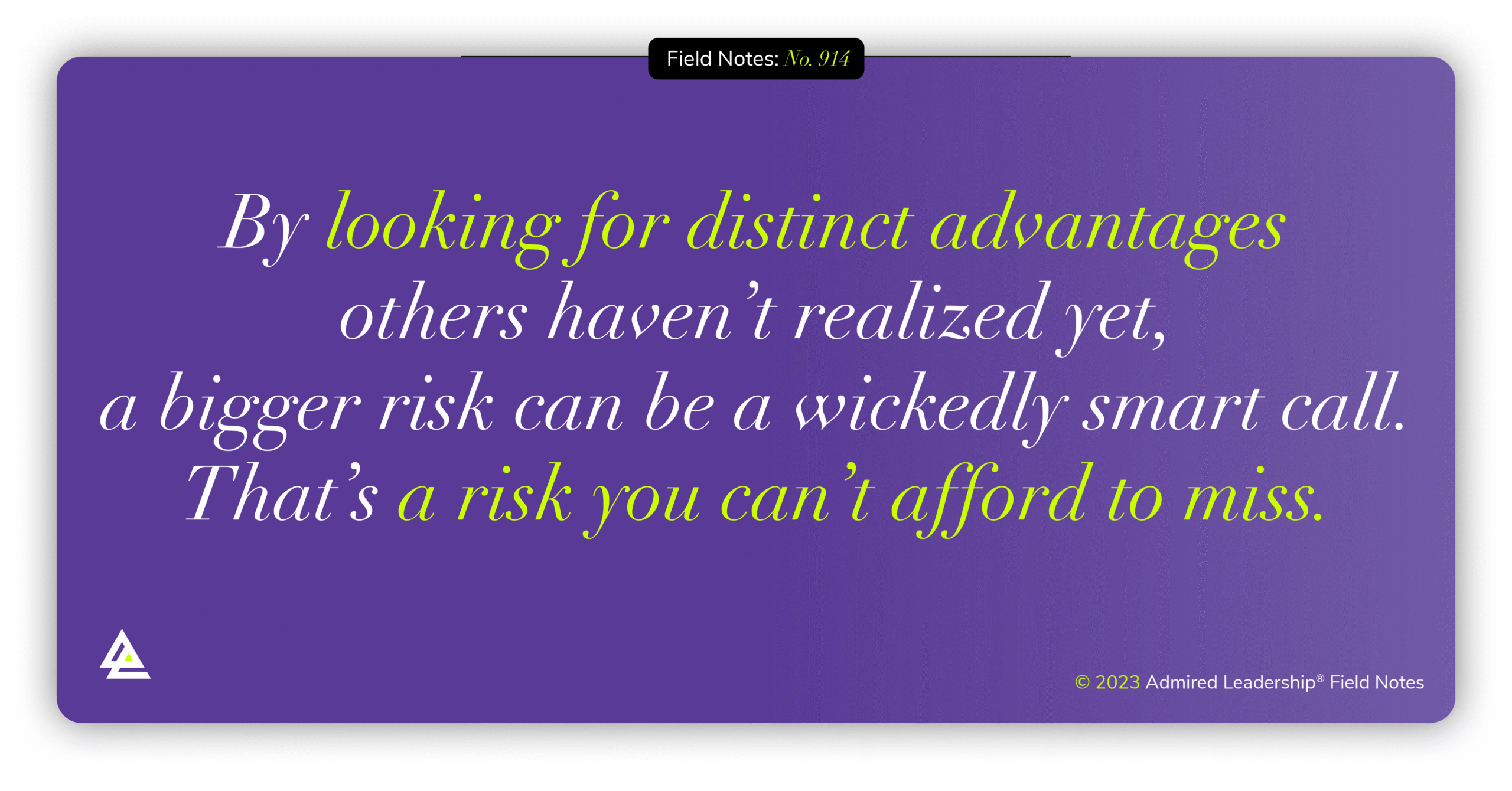 When to Take a Bigger Risk