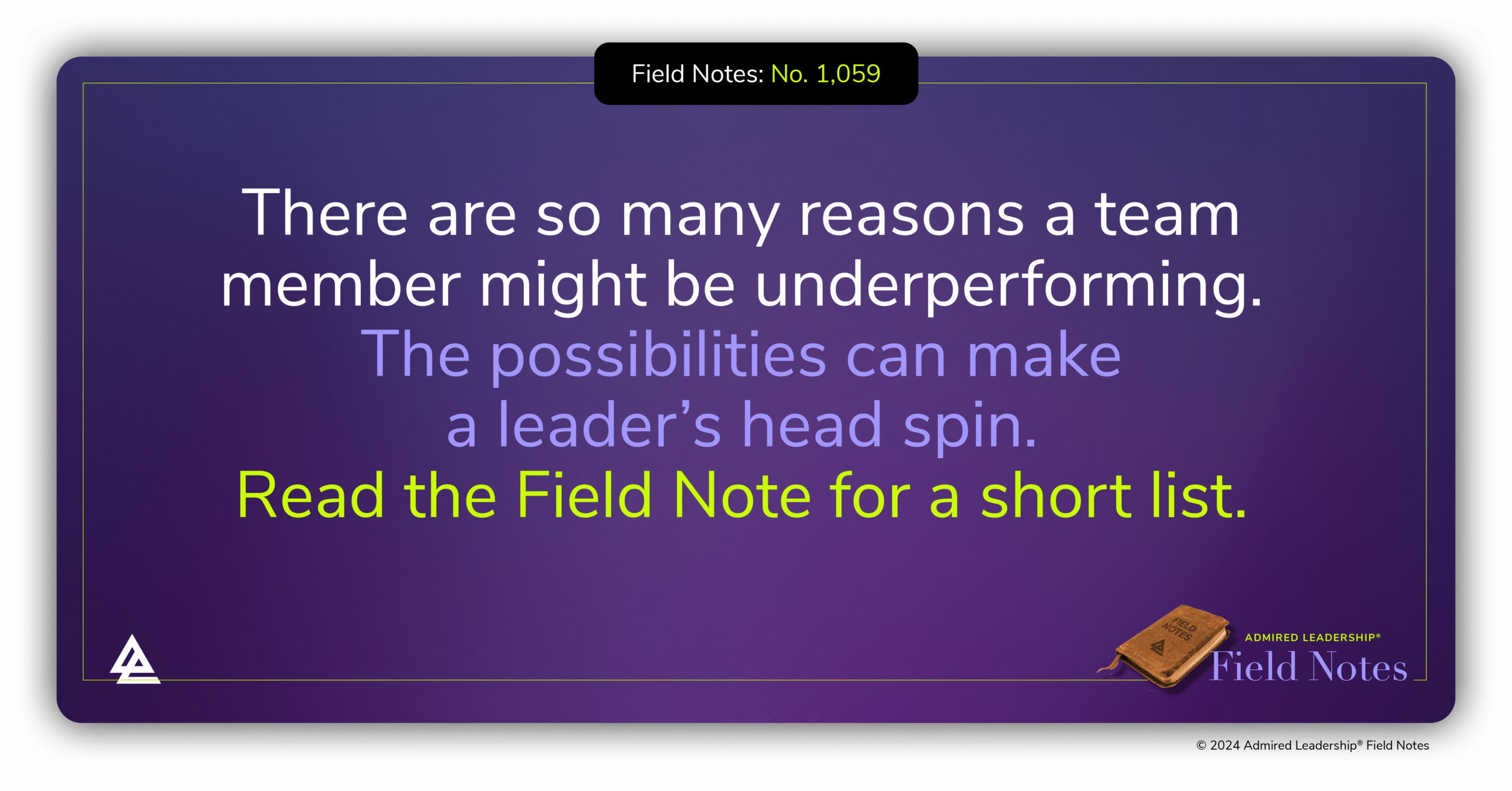 Getting to the Bottom of Poor Performance