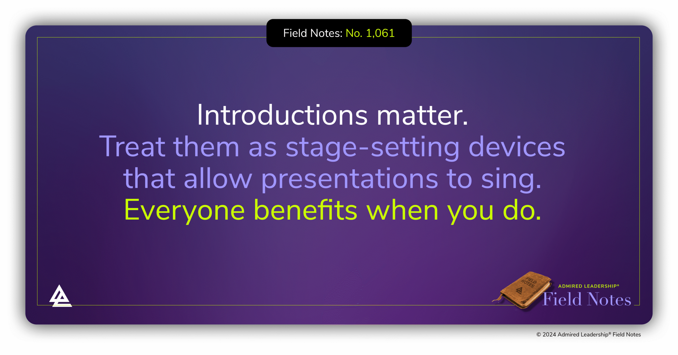 Expertly Introducing a Speaker