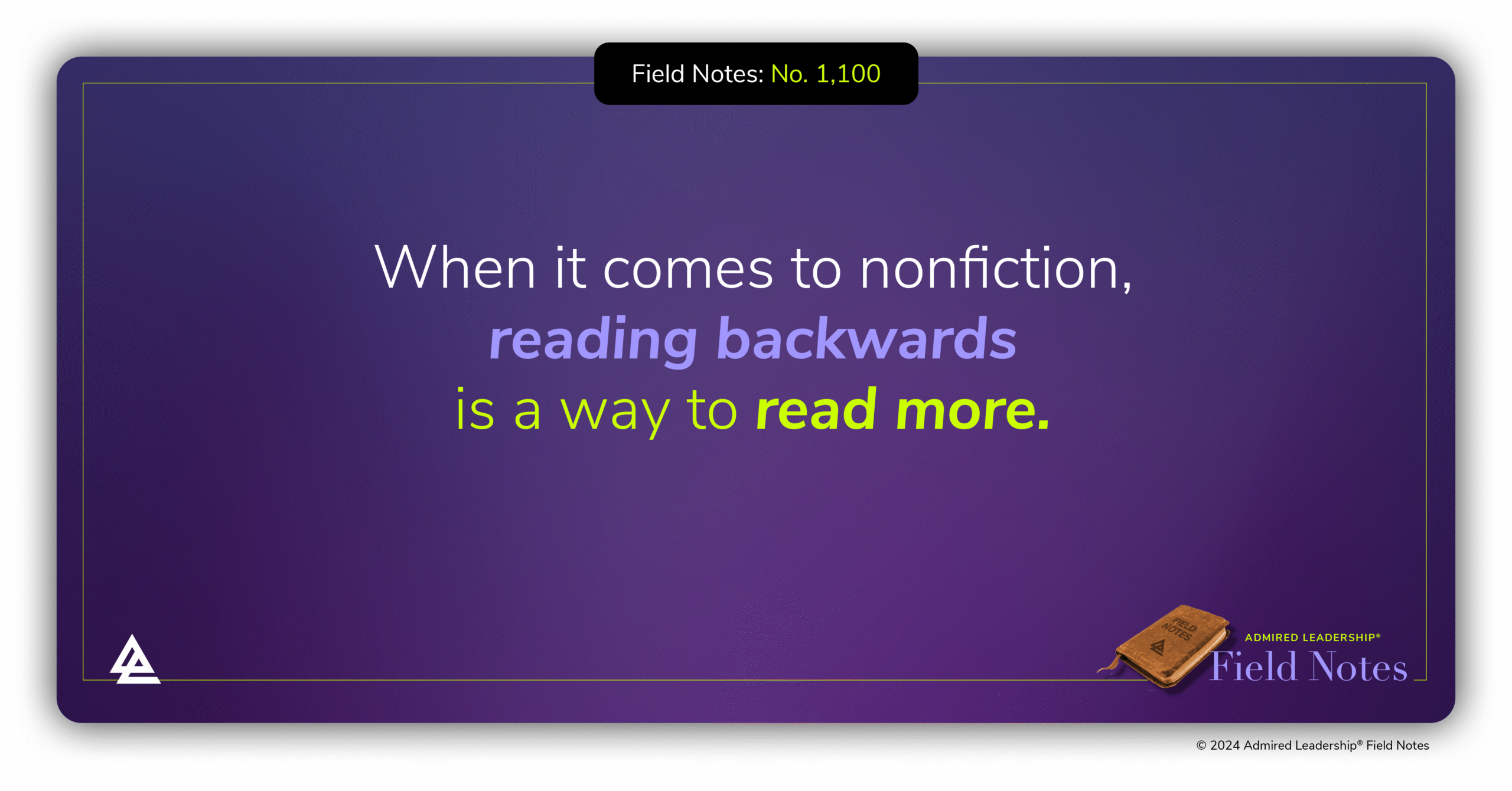 Reading for Speed, Backwards