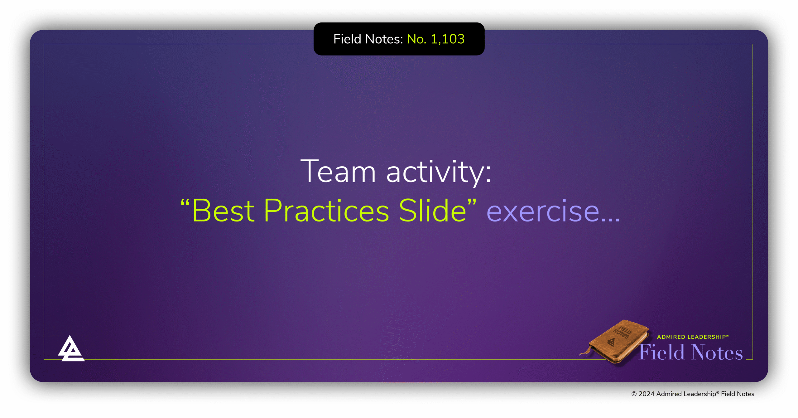A Team Exercise to Introduce New Best Practices