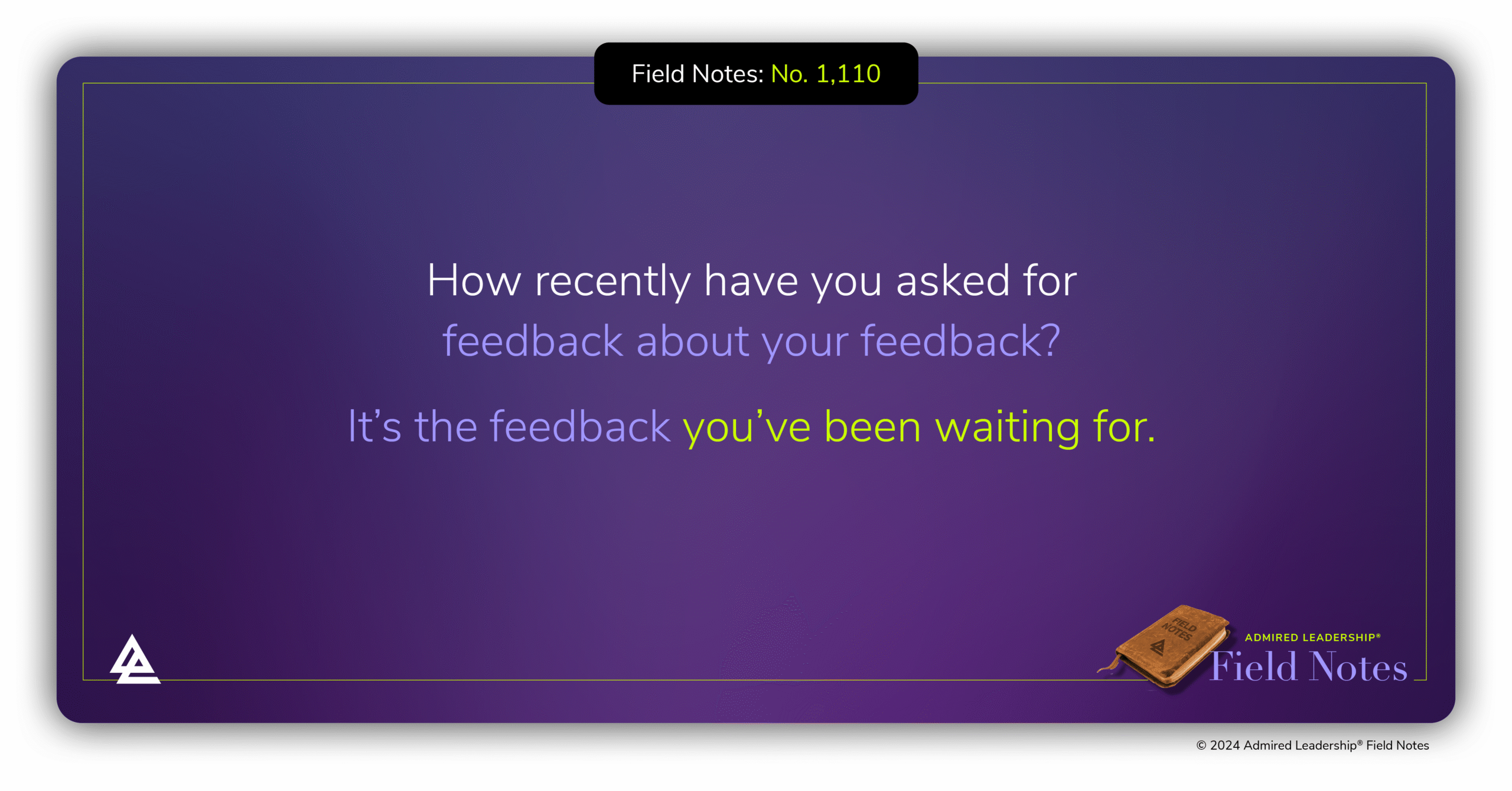 Give Me Some Feedback About My Feedback