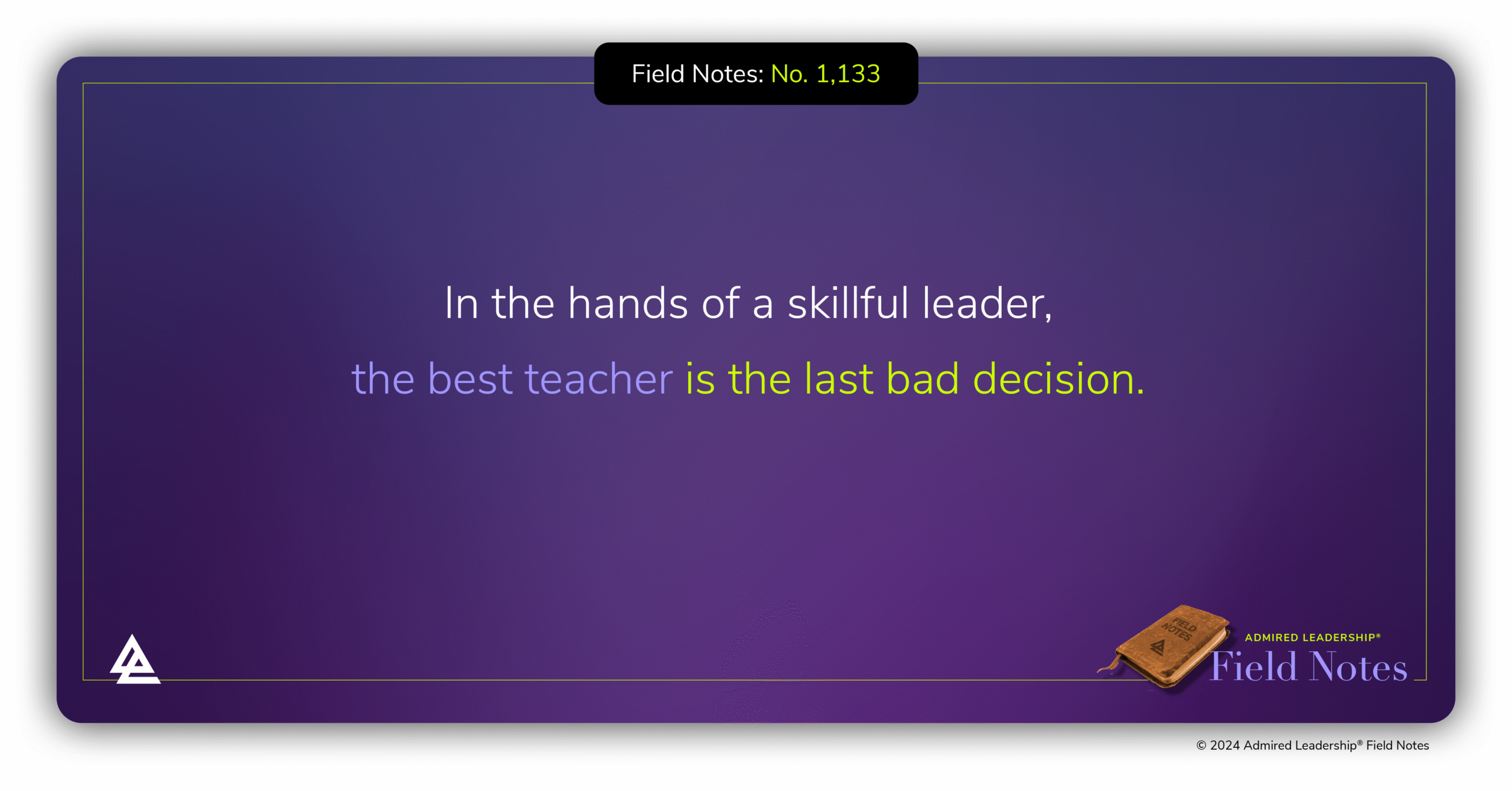 Recovering From a Bad Decision.