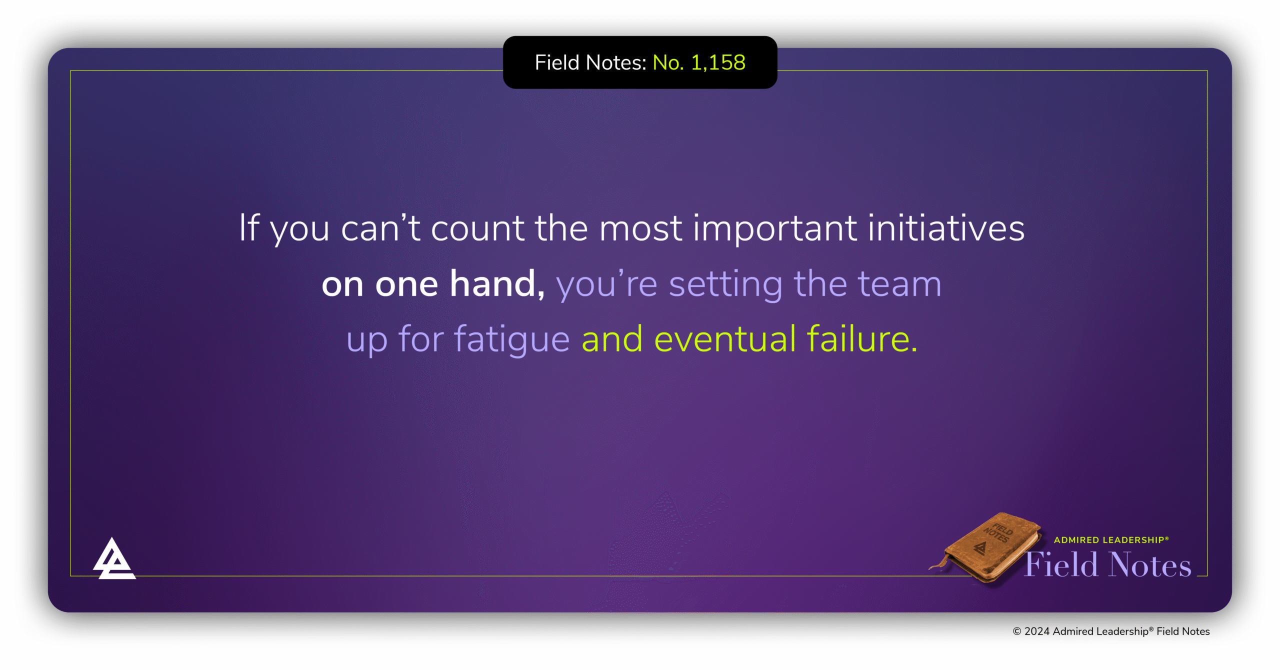 Preventing Initiative Fatigue