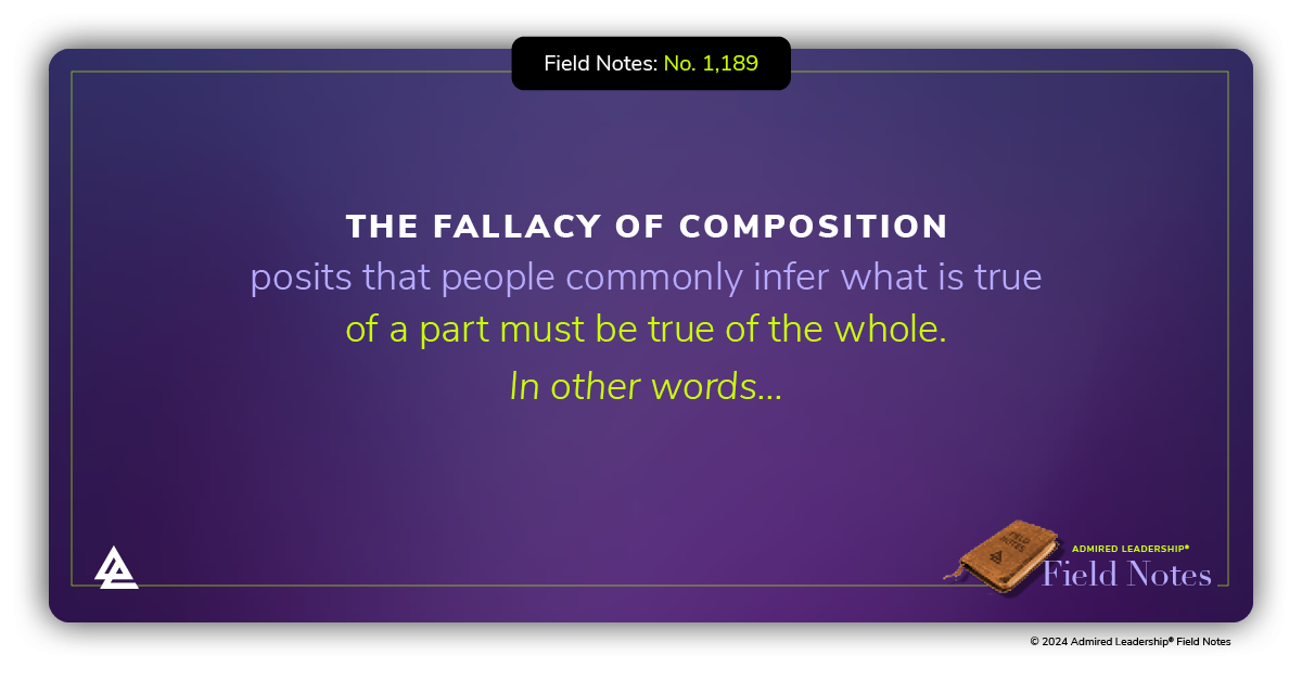 The Fallacy of Composition and Judging True Character