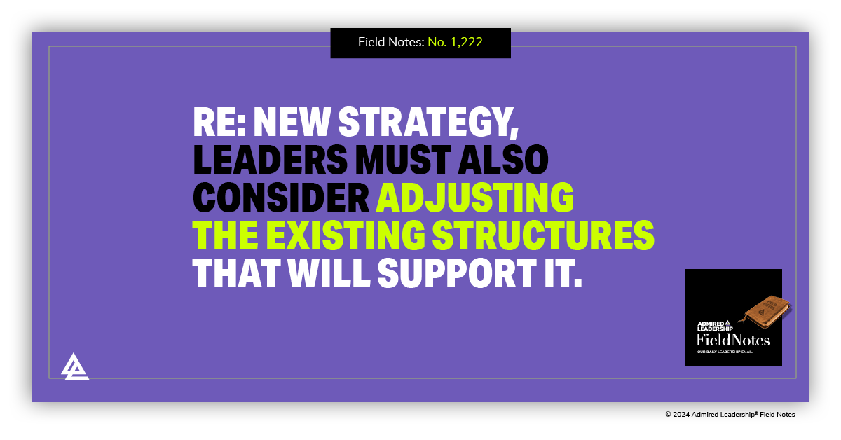 With a New Strategy, Be Sure the Old Structures Still Support It