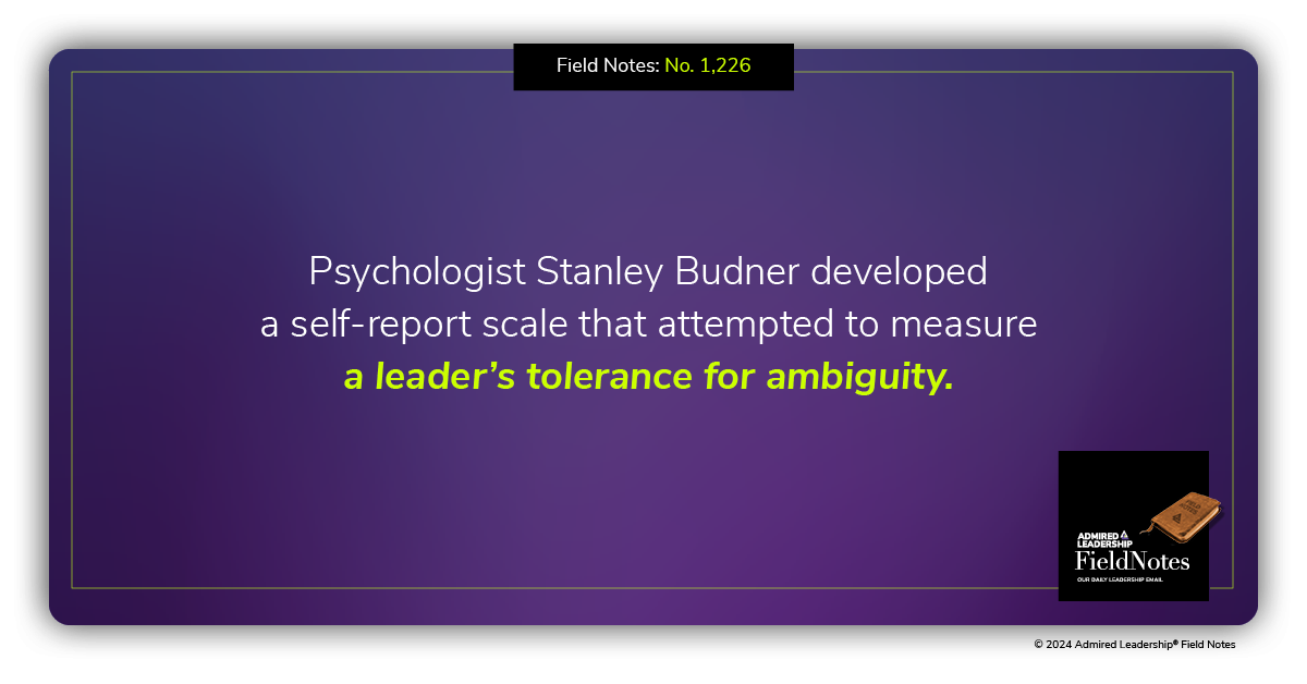 How Well Do You Tolerate Ambiguity?