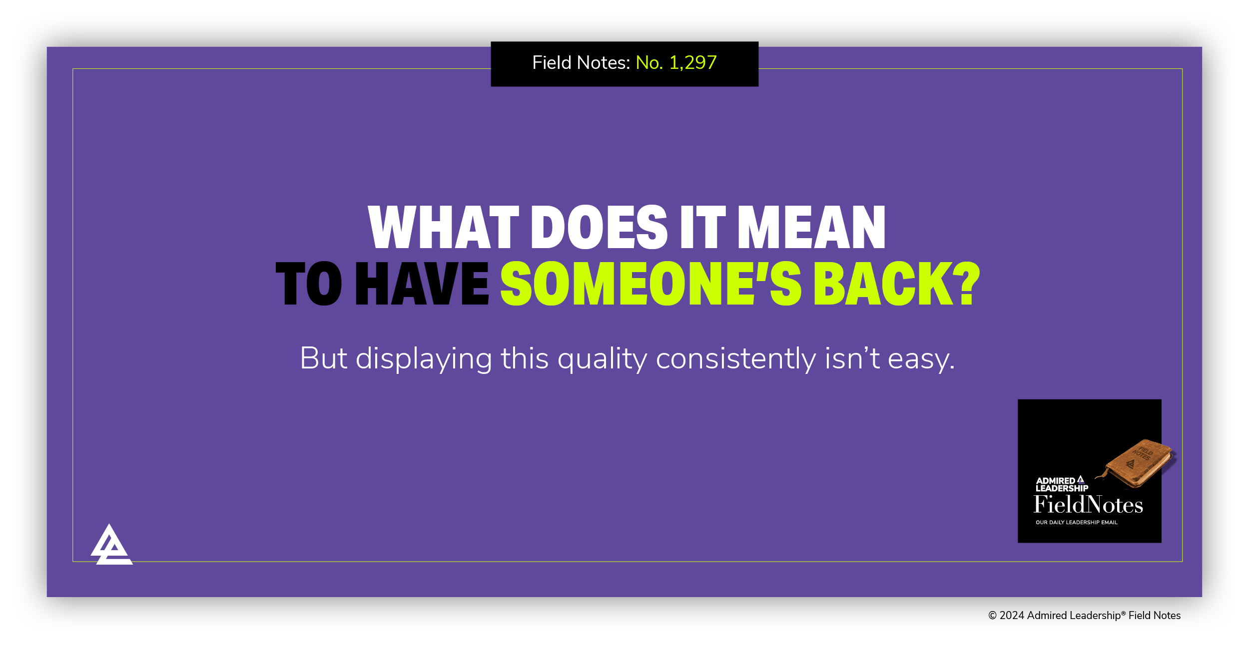 What Does it Mean to Have Someone’s Back?