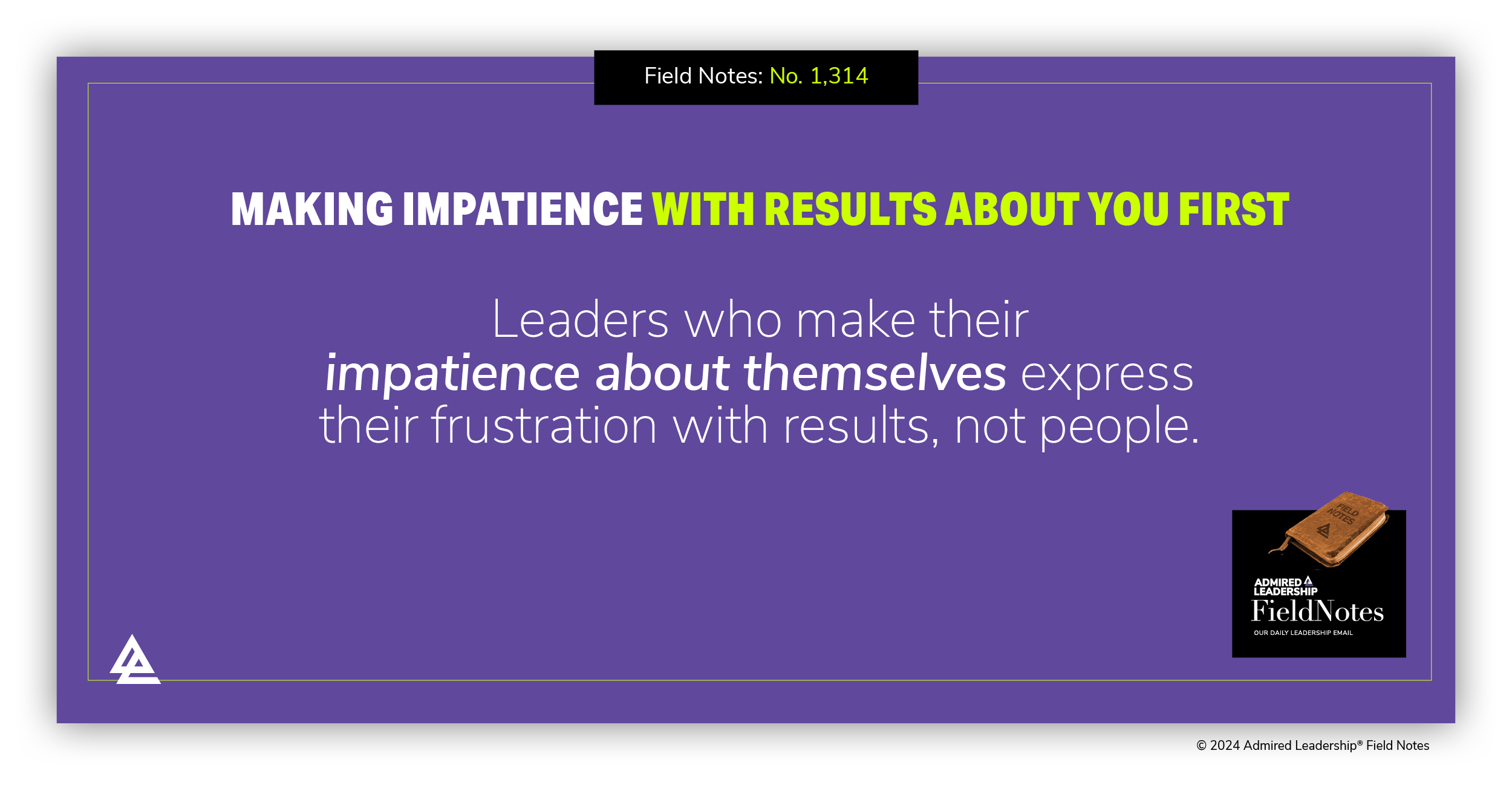 Making Impatience With Results About You First