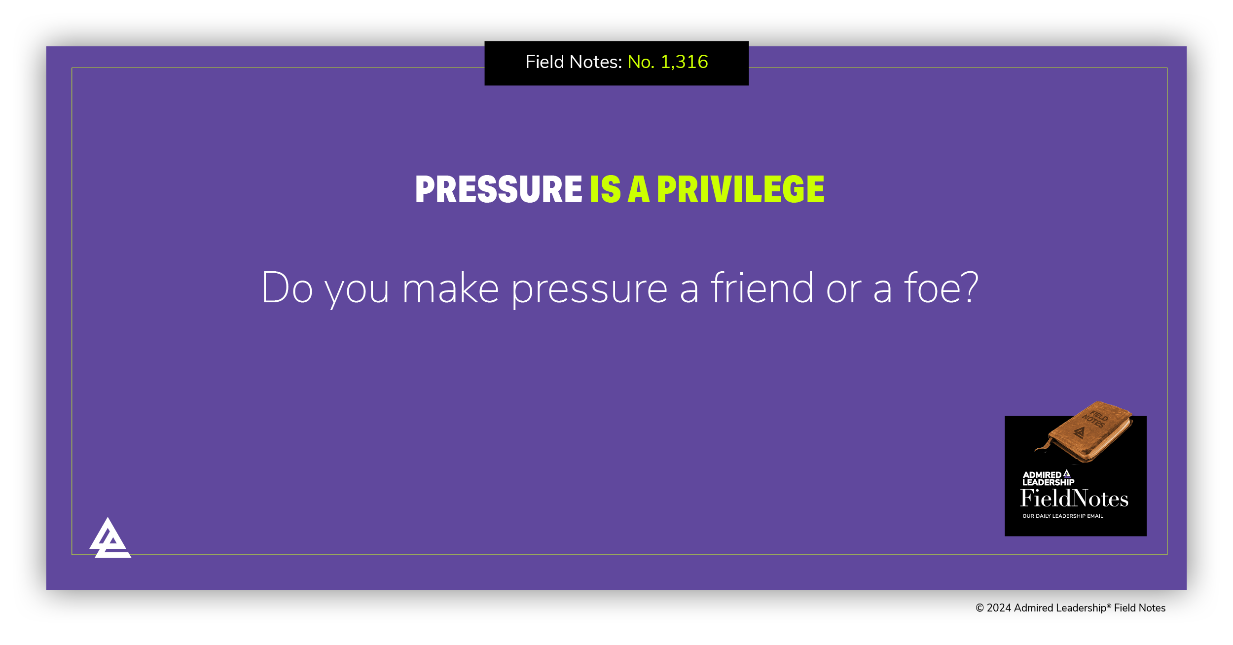 Pressure Is a Privilege