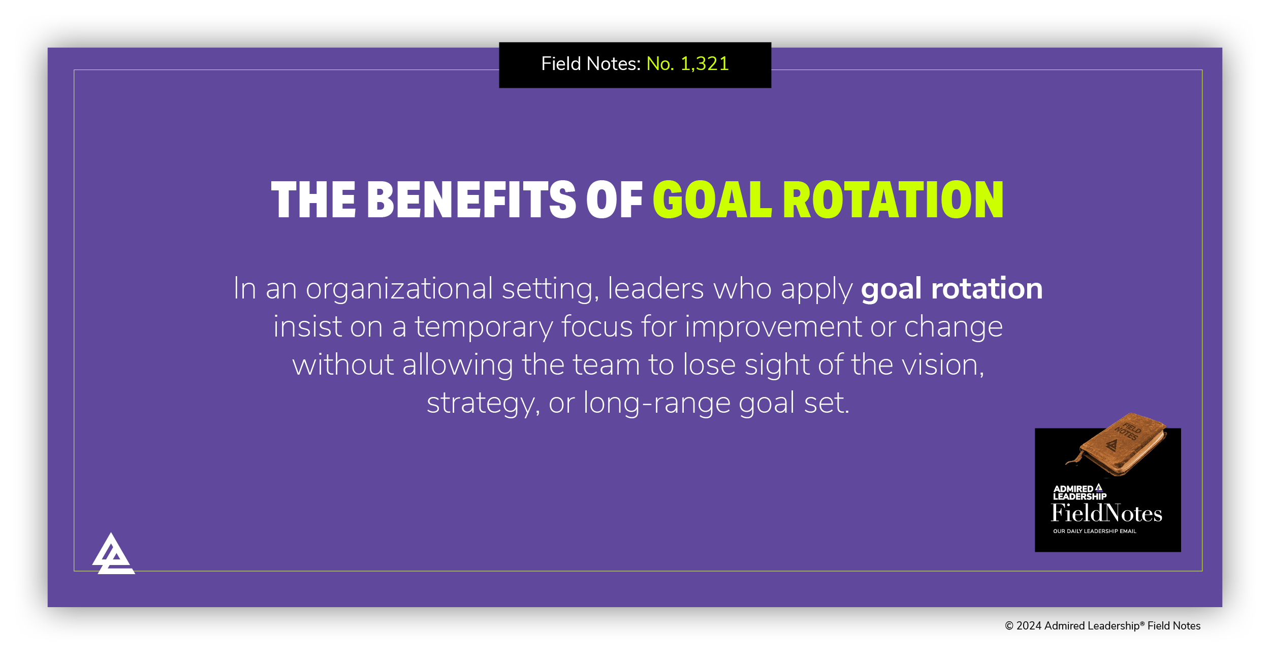 The Benefits of Goal Rotation