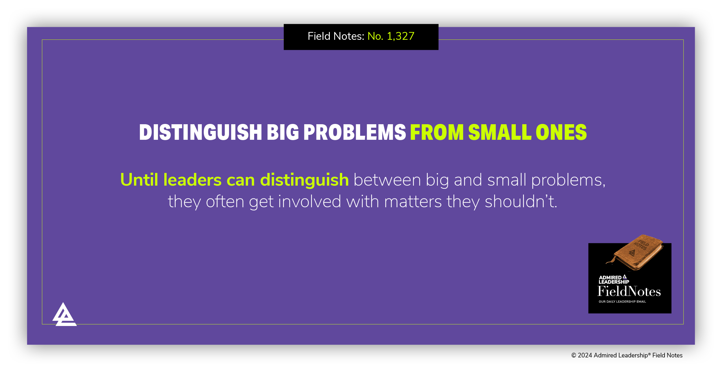 The Ability to Distinguish Big Problems From Small Ones