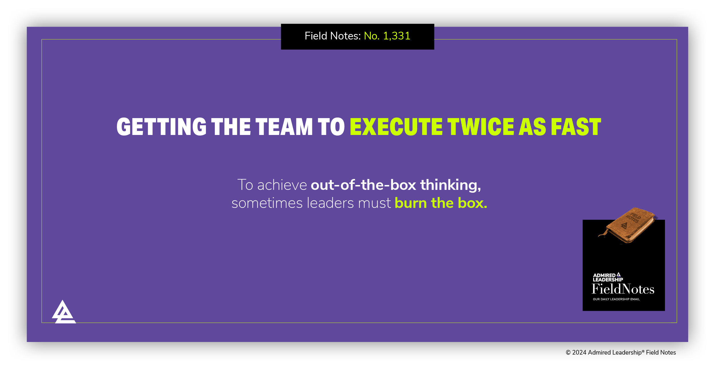 Getting the Team to Execute Twice as Fast