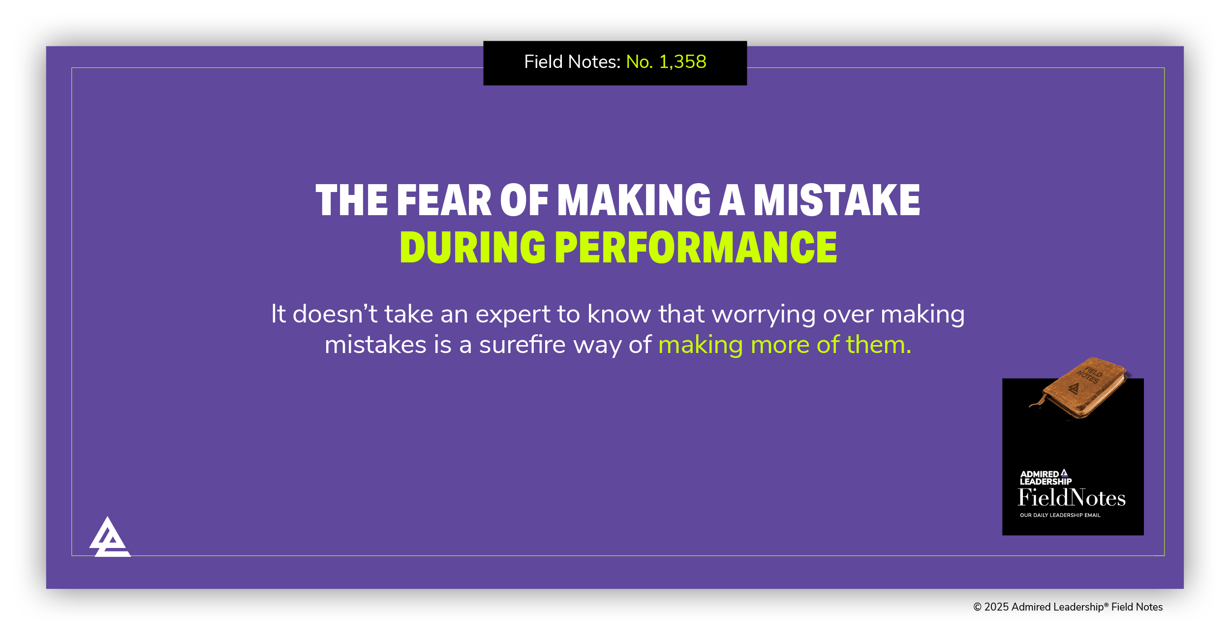 Your Support Team and the Fear of Making a Mistake During Performance