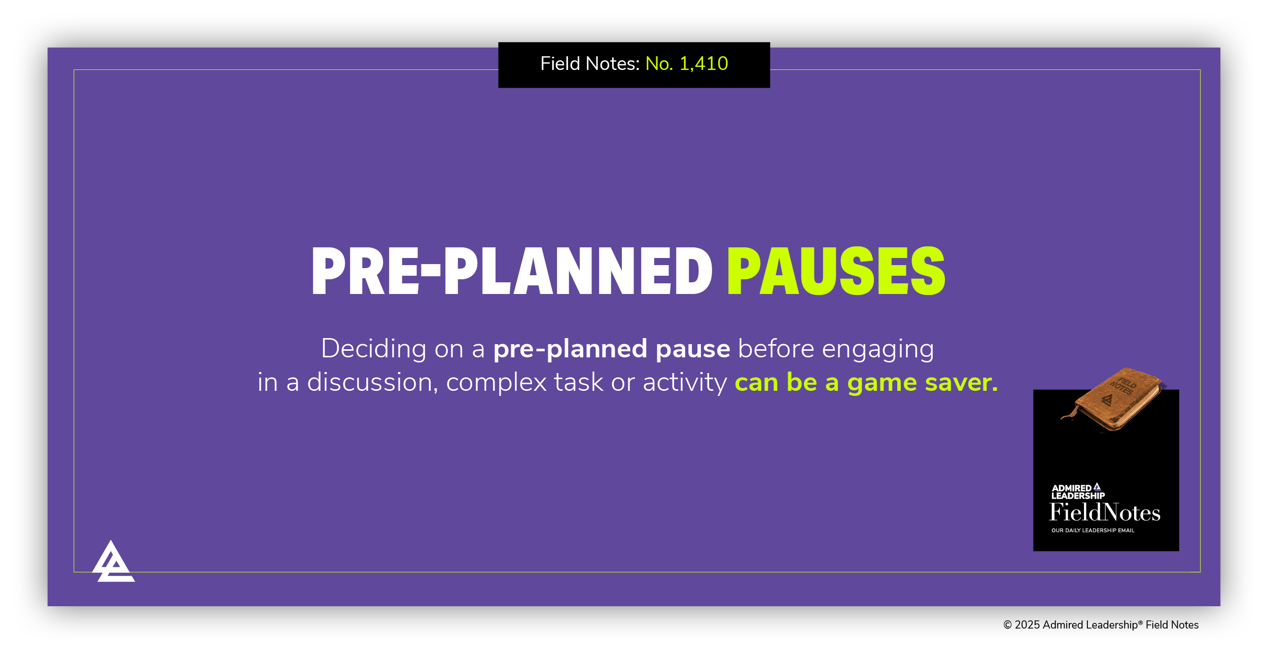 The Many Advantages of Pre-Planned Pauses