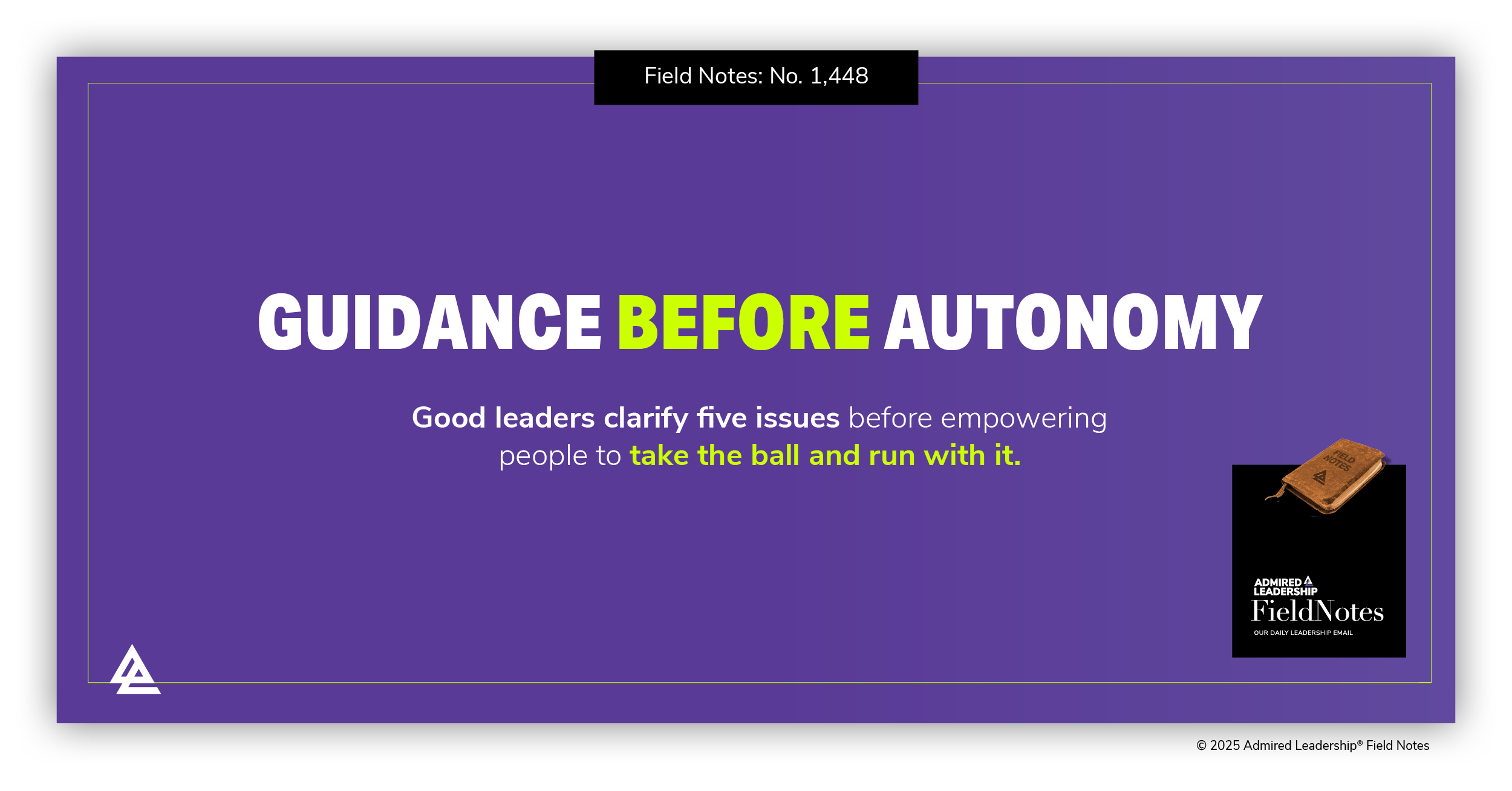 Guidance Before Autonomy