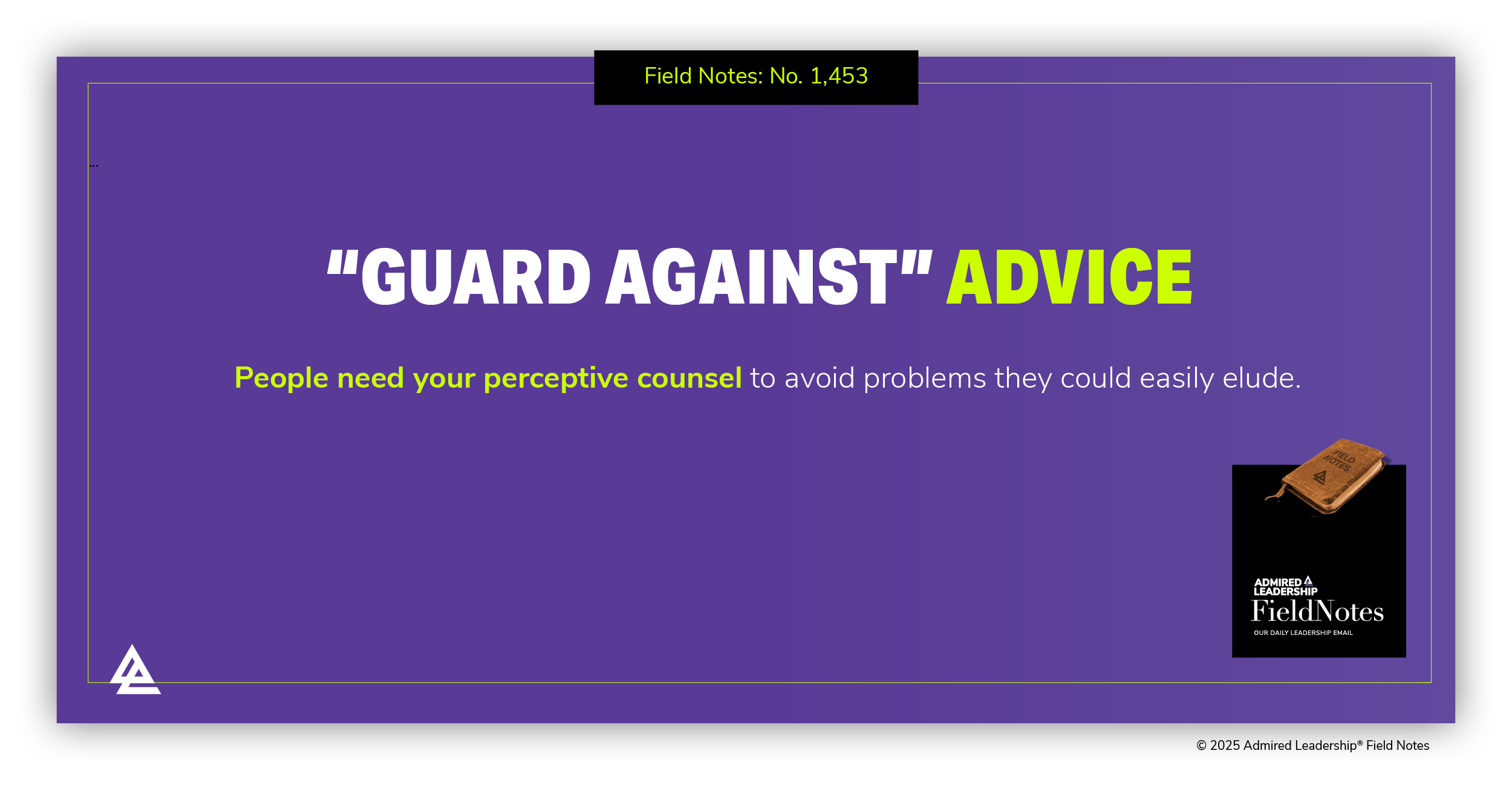 “Guard Against” Advice