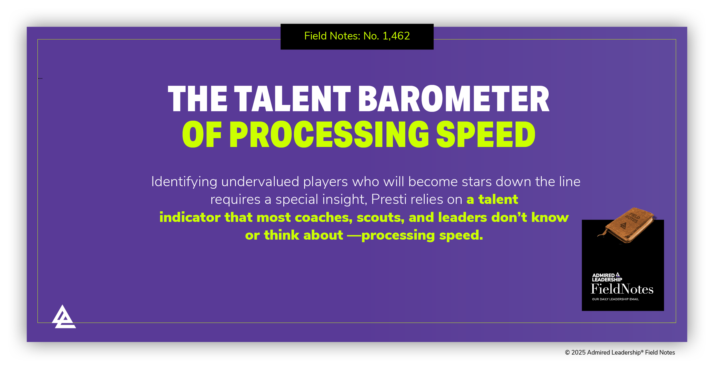 The Talent Barometer of Processing Speed