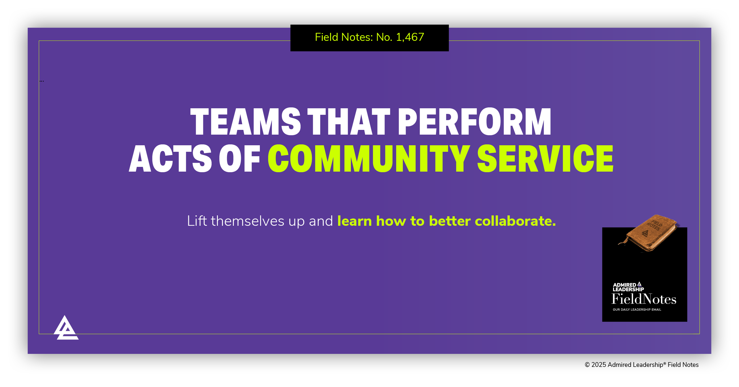 Teams That Perform Acts of Community Service
