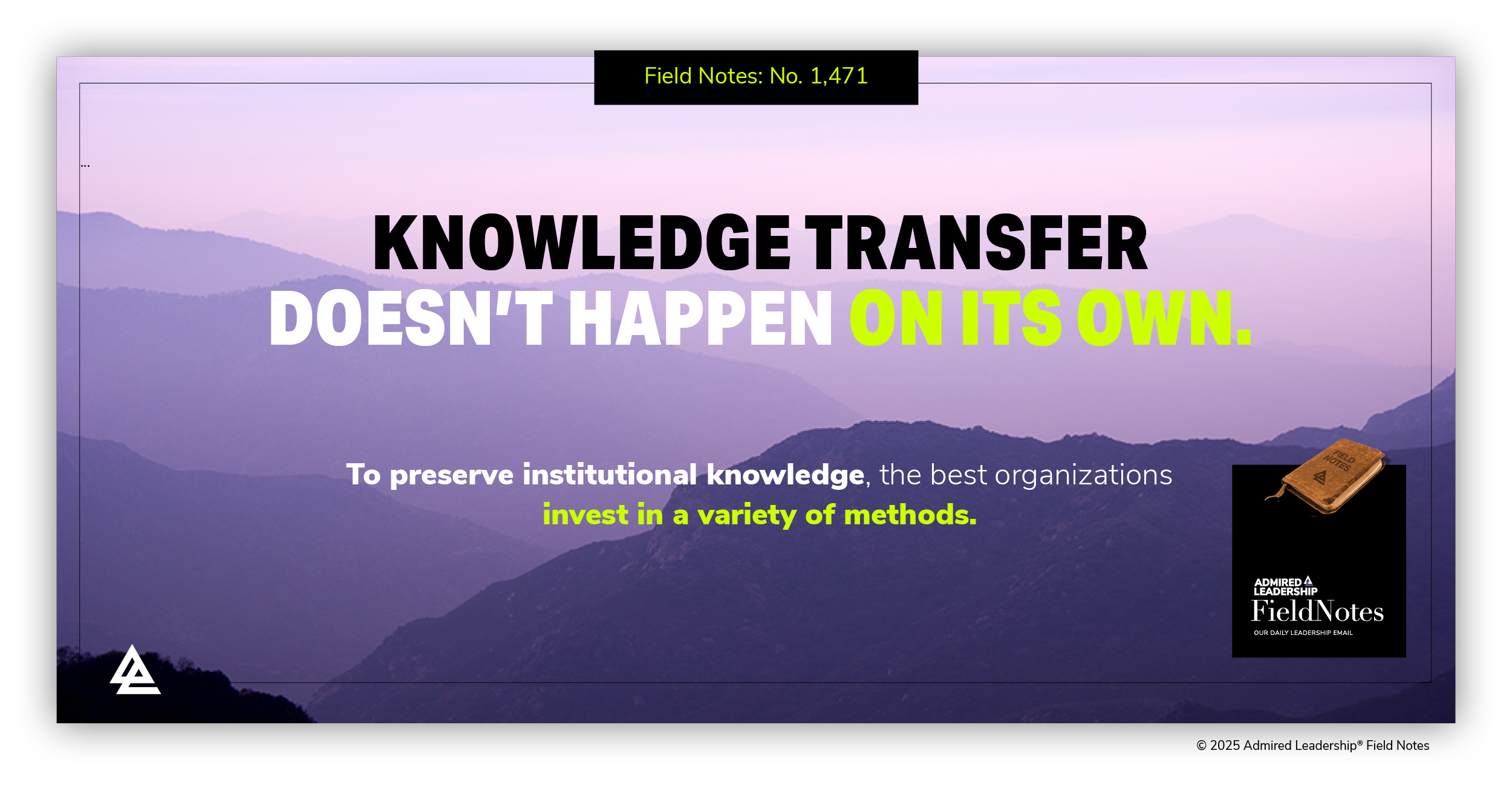 A Master Class of Institutional Knowledge