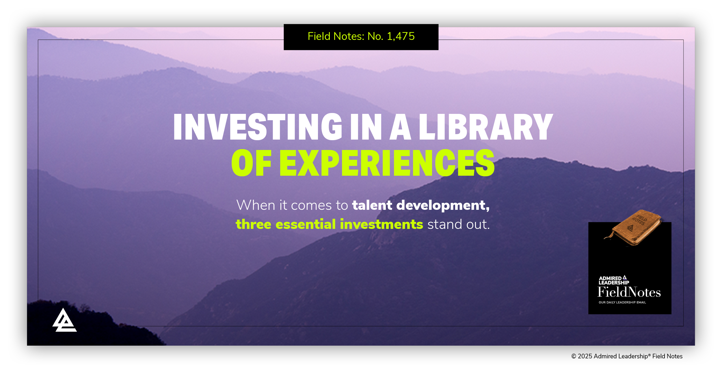 Investing in a Library of Experiences
