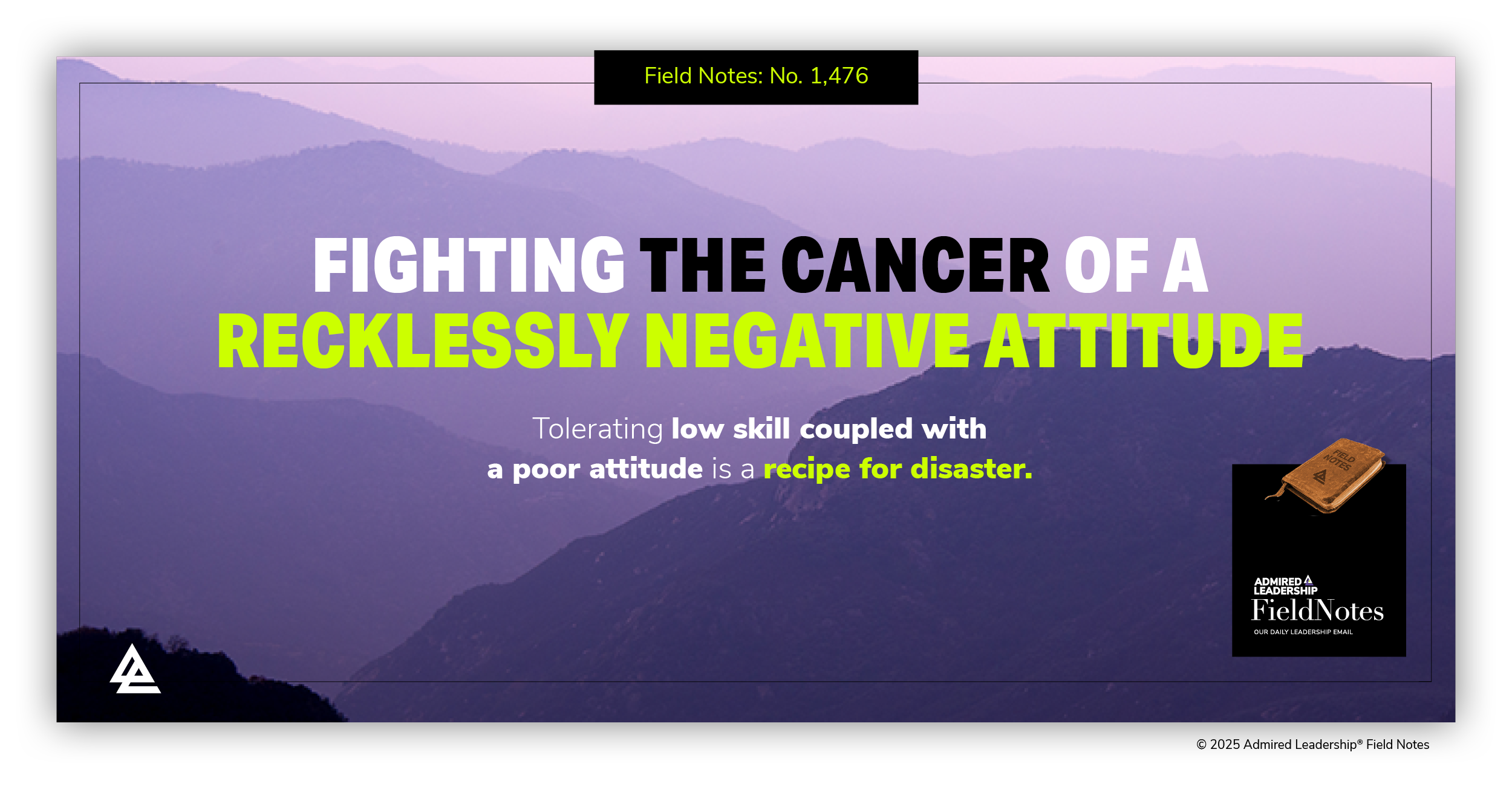 Fighting the Cancer of a Recklessly Negative Attitude