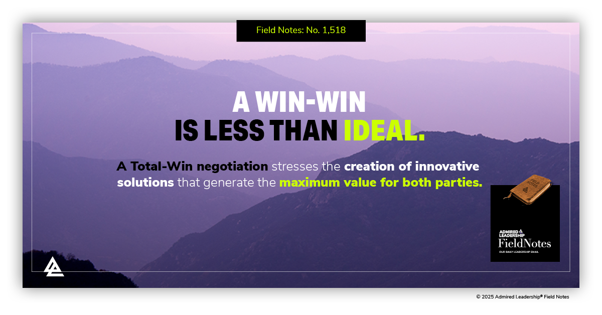 Before Seeking a Win-Win Compromise, Go for a Total-Win Solution