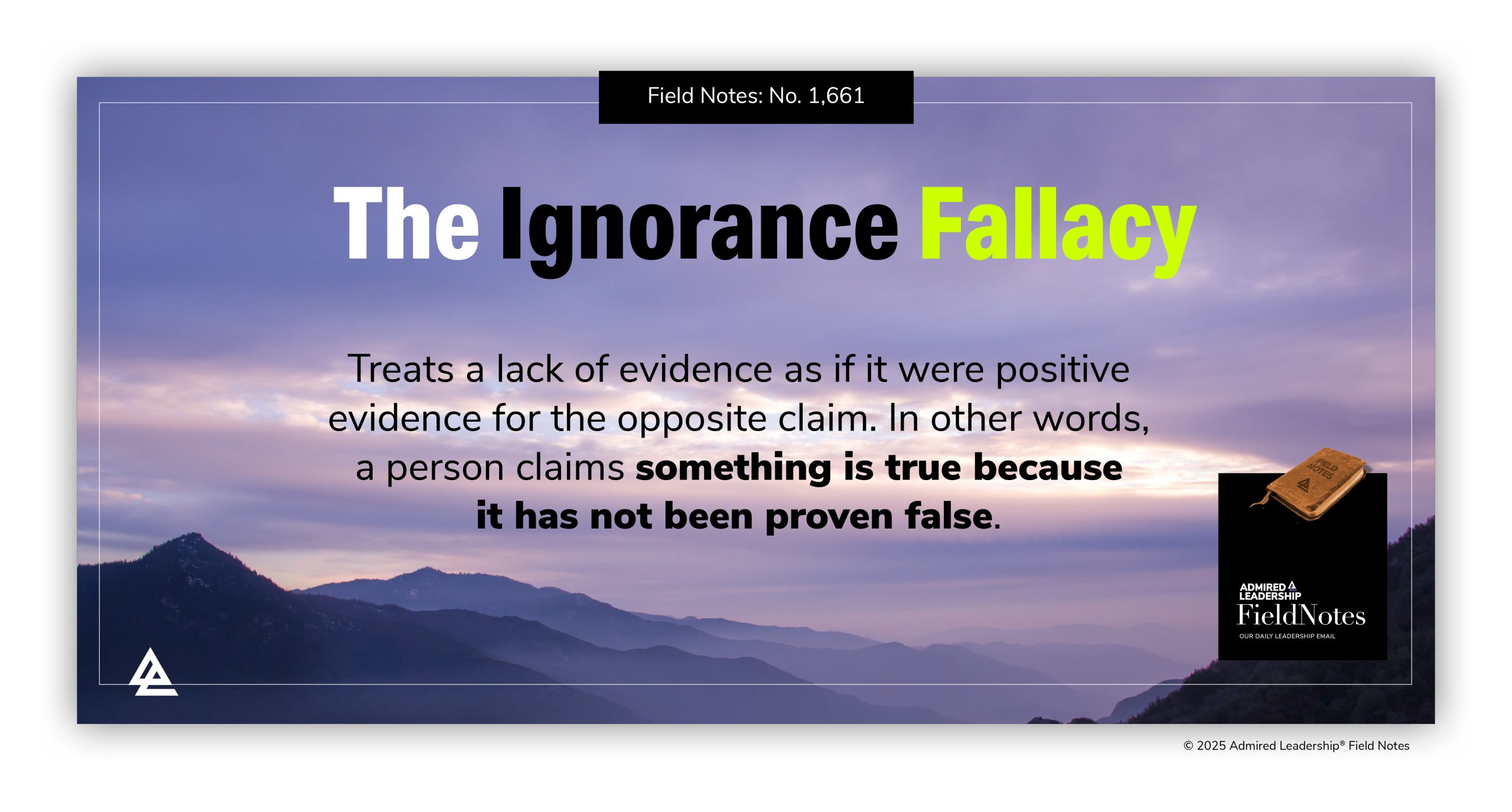Don’t Accept the Ignorance Fallacy