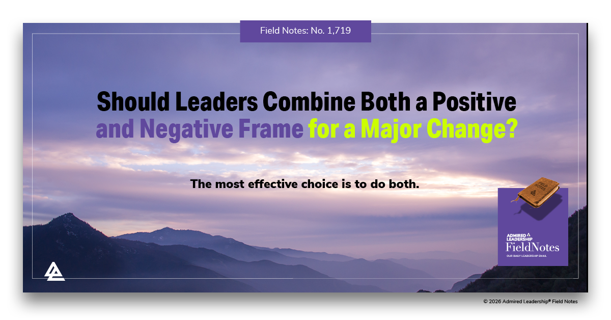 Positive and Negative Frames for Justifying a Major Change